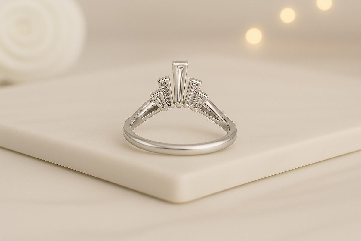 Gold And Silver Spinner Ring 14K Two Tone Linked Band Stacking Ring