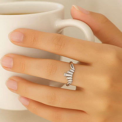 Gold Linked Spinner Band 14K Two Tone Interlocked Ring Stacking Jewelry
