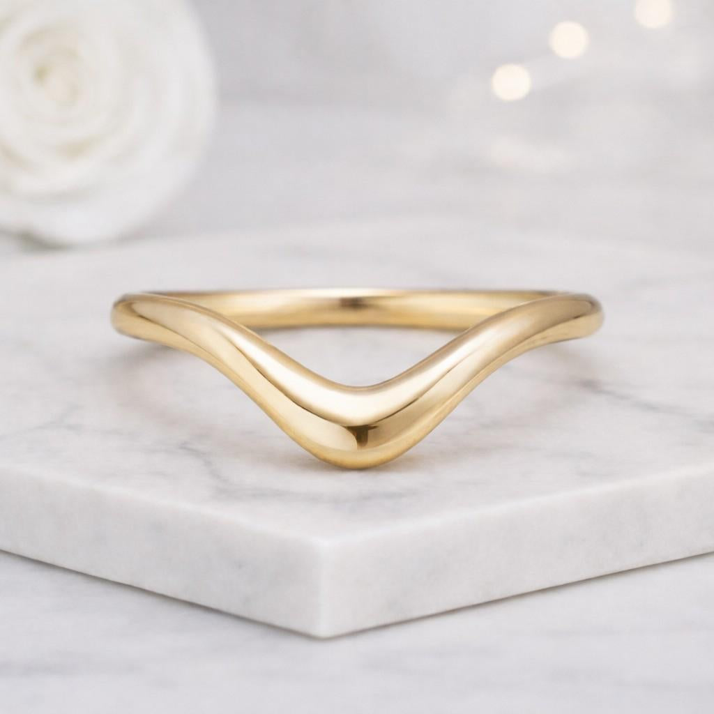 gold matching band curved gold band curved platinum band