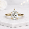 Gold Pear Solitaire Ring Pear Engagement Ring Solid Gold Wedding Ring