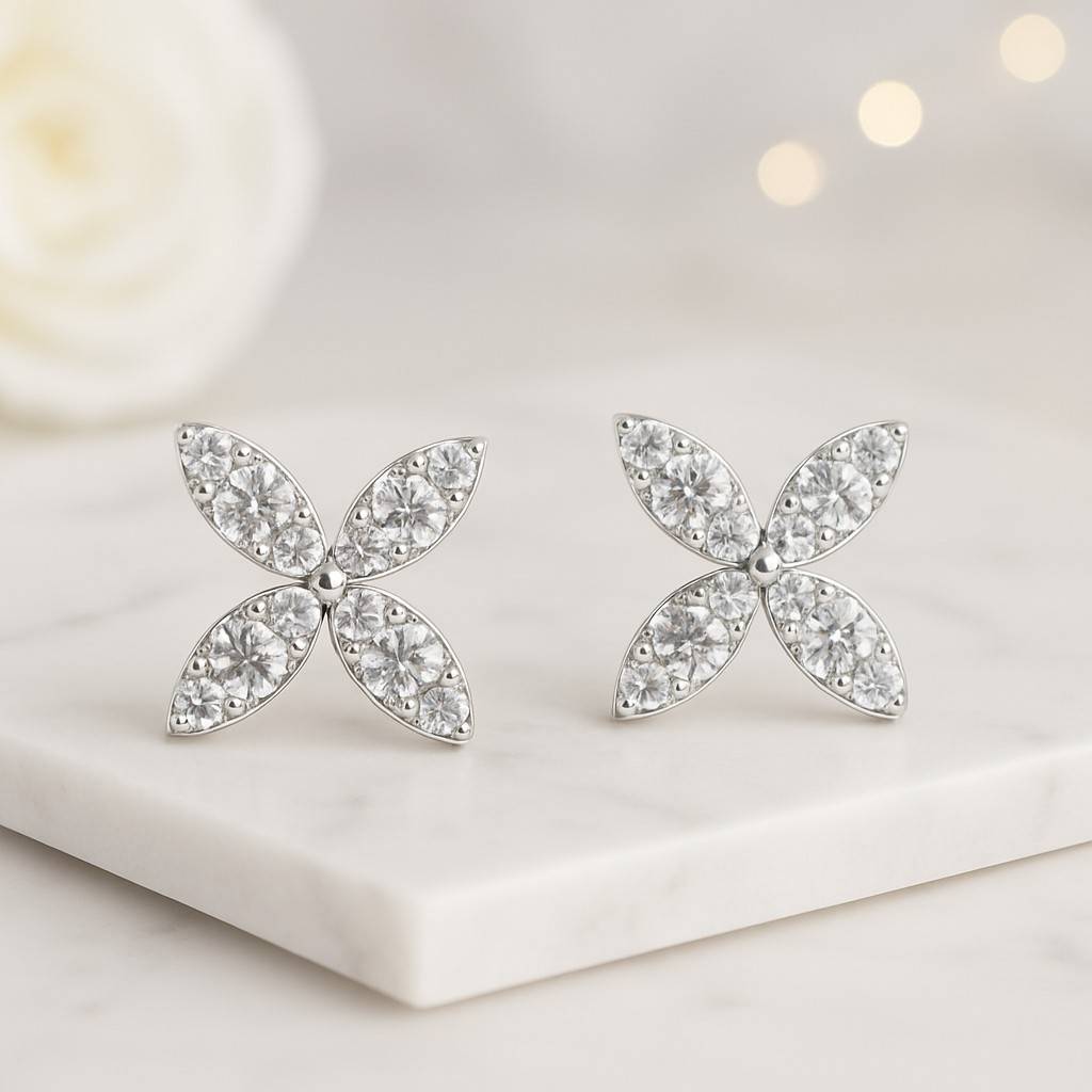 gold round earring set minimalist flower earrings
