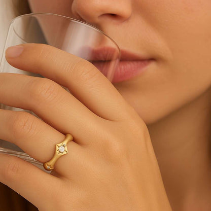 Gold Silver Spinner Ring 14K Two Tone Linked Band Interlocking Jewelry