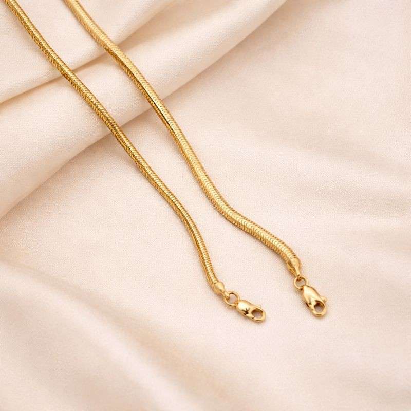  Gold Snake Chain, Men's And Women Necklace Chain, Classic Real Gold Chain For Her