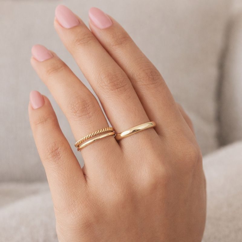 Gold Wedding Rings Gold Wedding Bands 14K Yellow Gold Twisted Rope Ring