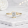 Radiant Cut 2 Carat Lab Grown Diamond Bezel Solitaire Engagement Ring