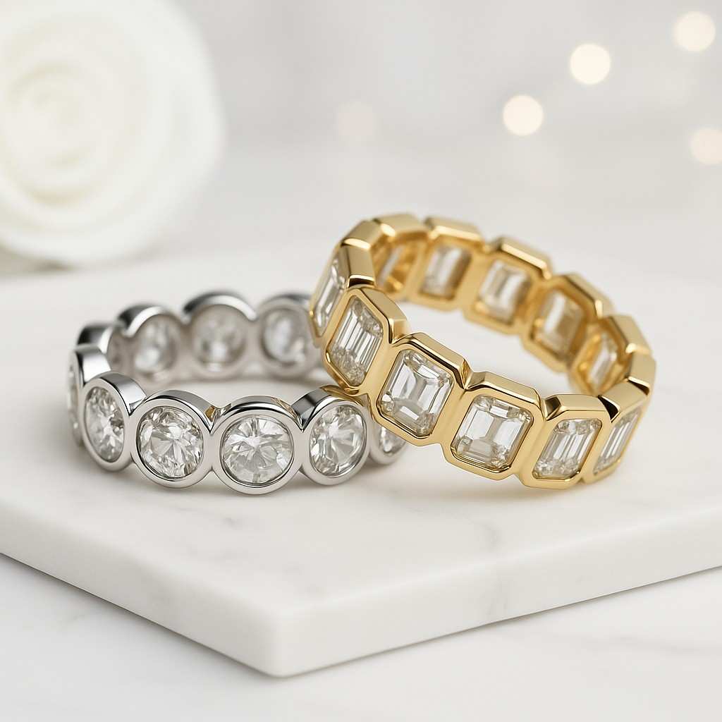 Half Eternity Wedding Band Round Cut Moissanite Matching Band Pave Set Milgrain Band Minimalist Stacking Band 14k Solid Gold Band For Her
