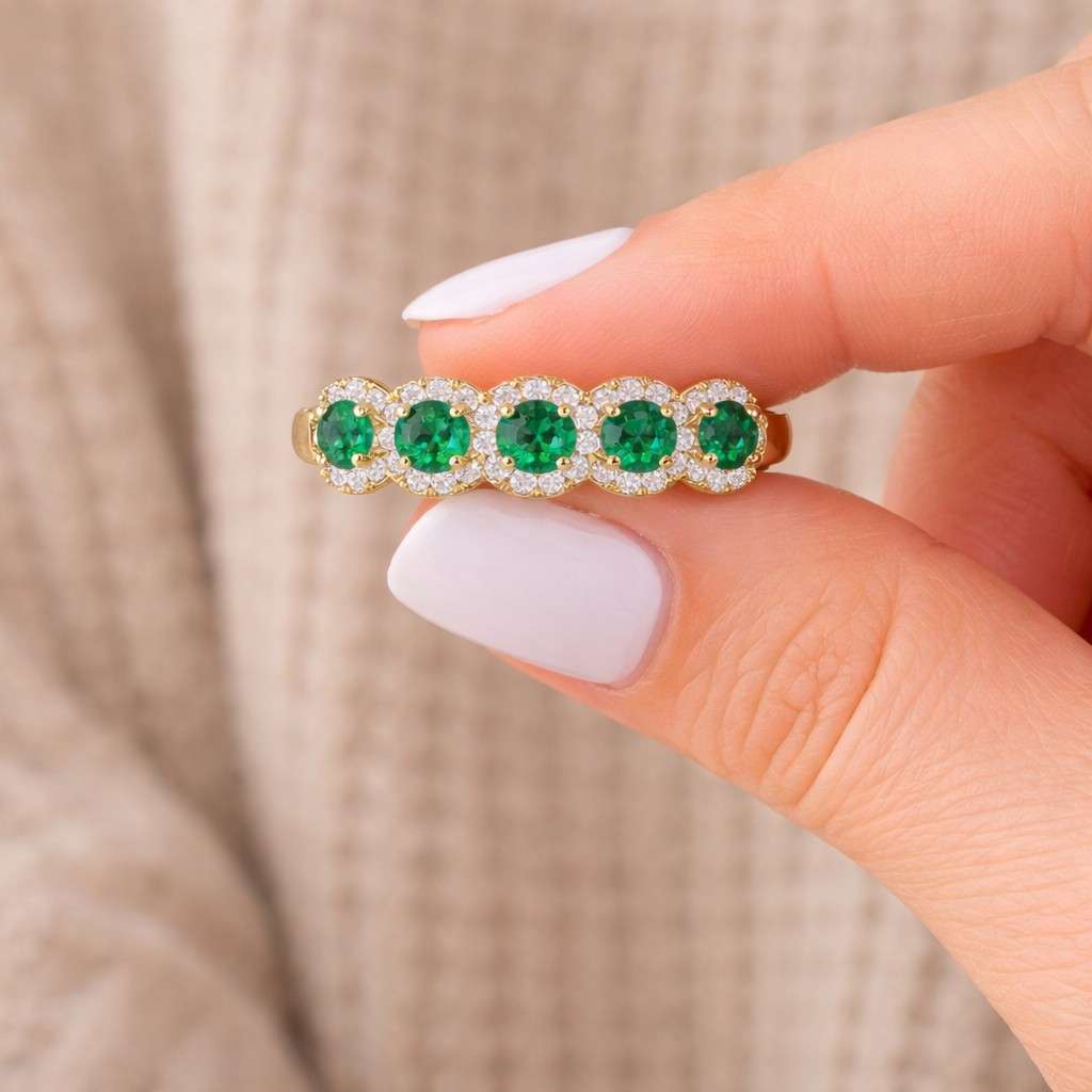 halo gemstone stack ring