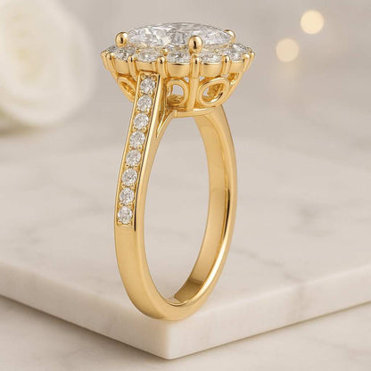 Halo Oval Cut Engagement Rings Oval Cut Diamond Halo Ring