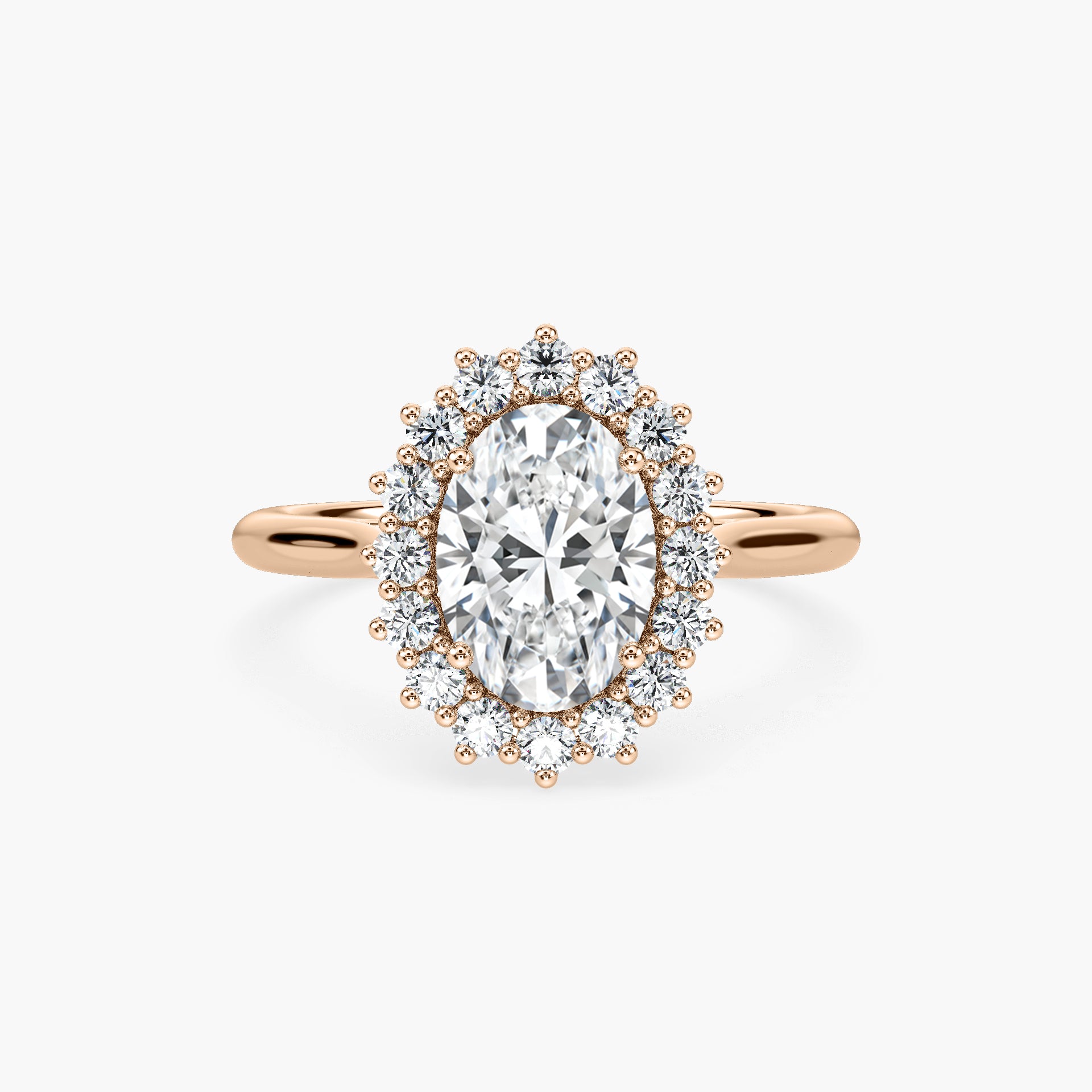 Oval Lab Grown Diamond Vintage Halo Engagement Ring