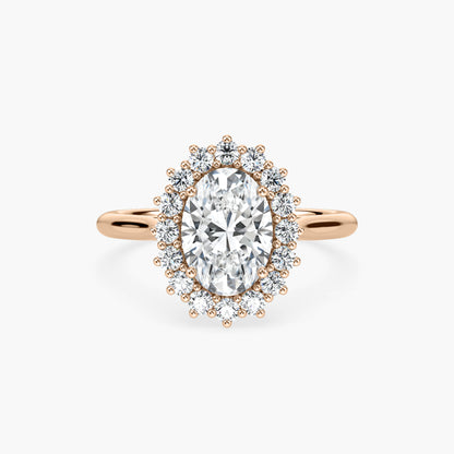 Oval Lab Grown Diamond Vintage Halo Engagement Ring
