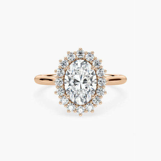 Oval Lab Grown Diamond Vintage Halo Engagement Ring