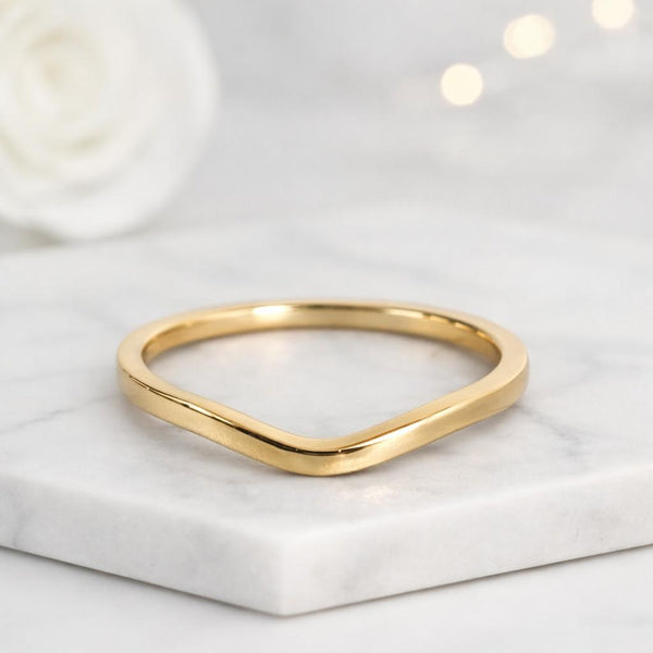Handmade 18K Yellow Gold Band
Stacking Ring for Women
