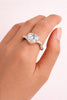 14k White Gold Pink and White Heart Lab Grown Diamond Ring