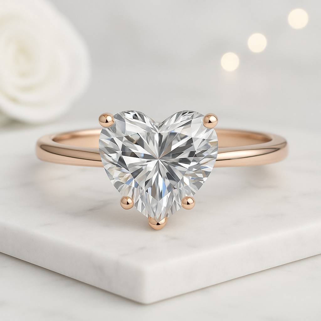 Heart Cut Diamond Ring Heart cut Lab Grown Diamond Ring Lab Grown Diamond Ring