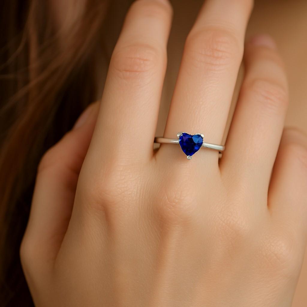 Heart Cut Diamond Solid Ring Lab Grown Diamond Engagement Ring for Her