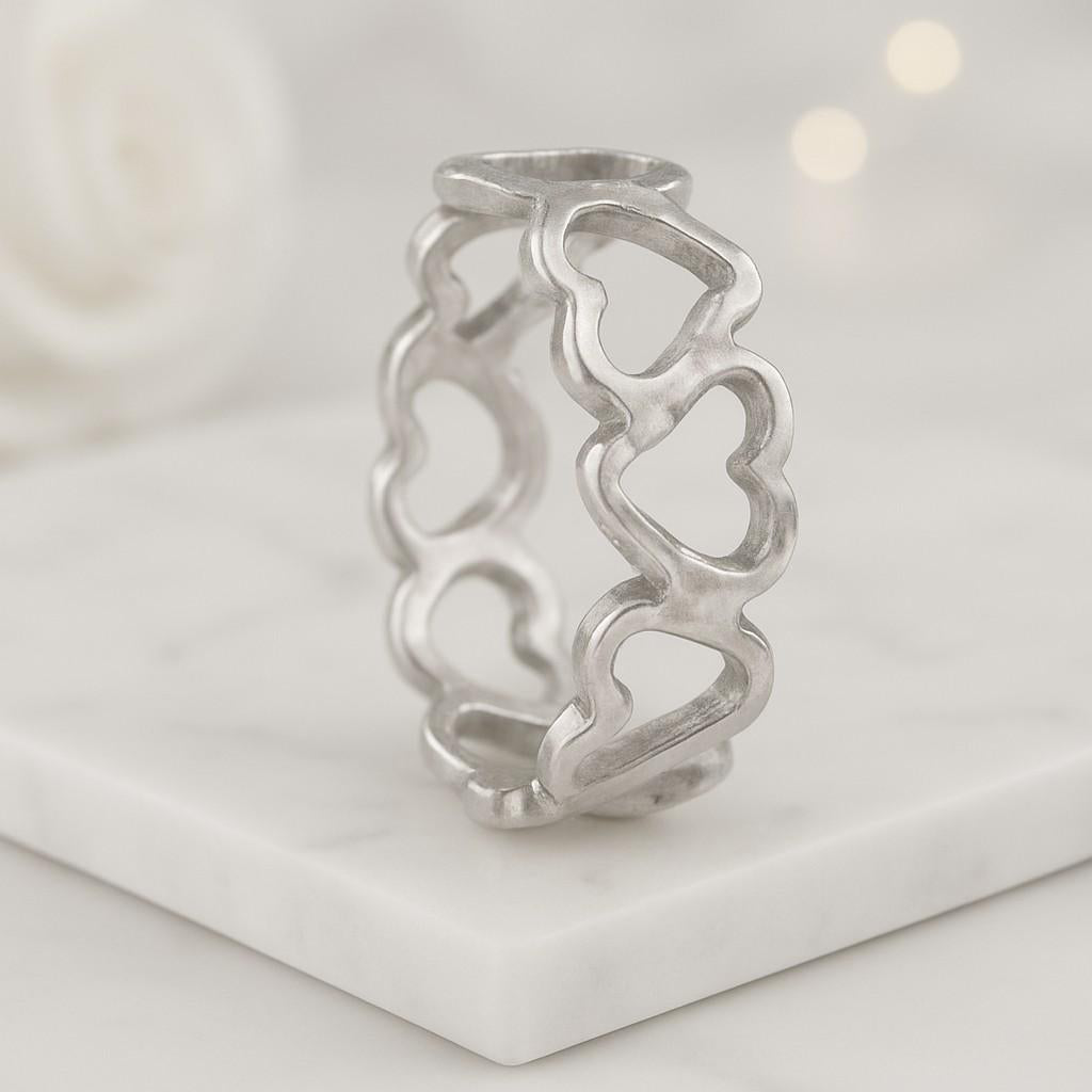 Heart Cut Solid Gold Engagement Ring