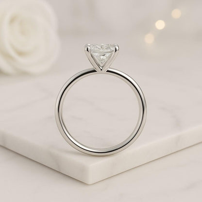 IGI Certified Elongated Radiant Cut Lab Grown Diamond Solitaire Engagement Ring 14k Yellow Gold