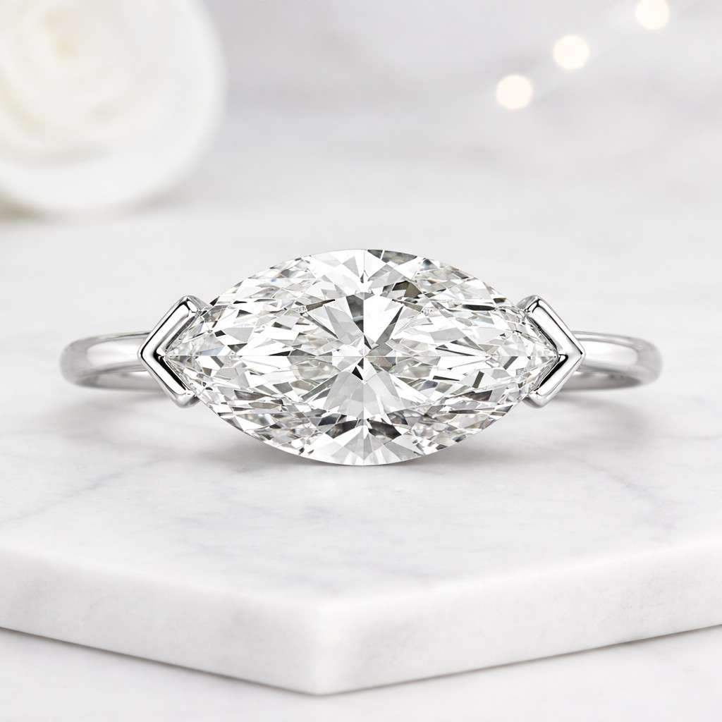 igi certified lab diamond ring east west marquise