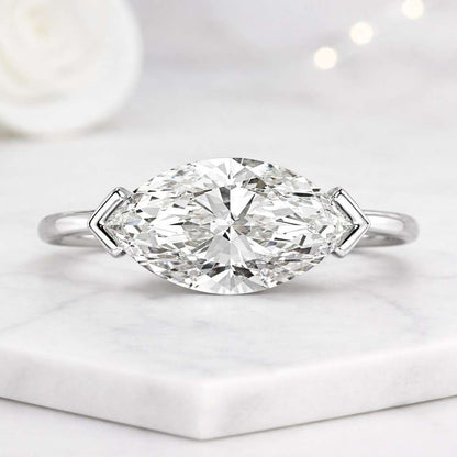  IGI Certified Lab Diamond Ring East west Marquise