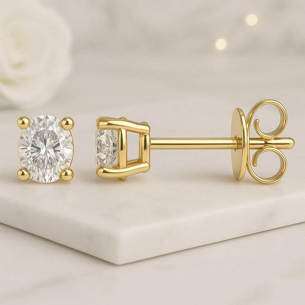 IGI Certified Oval Lab Diamond Studs Tiny Stud Wedding Earrings Oval Lab Created Studs VVS1 Certified Solitaire Oval Cut Stud Earrings