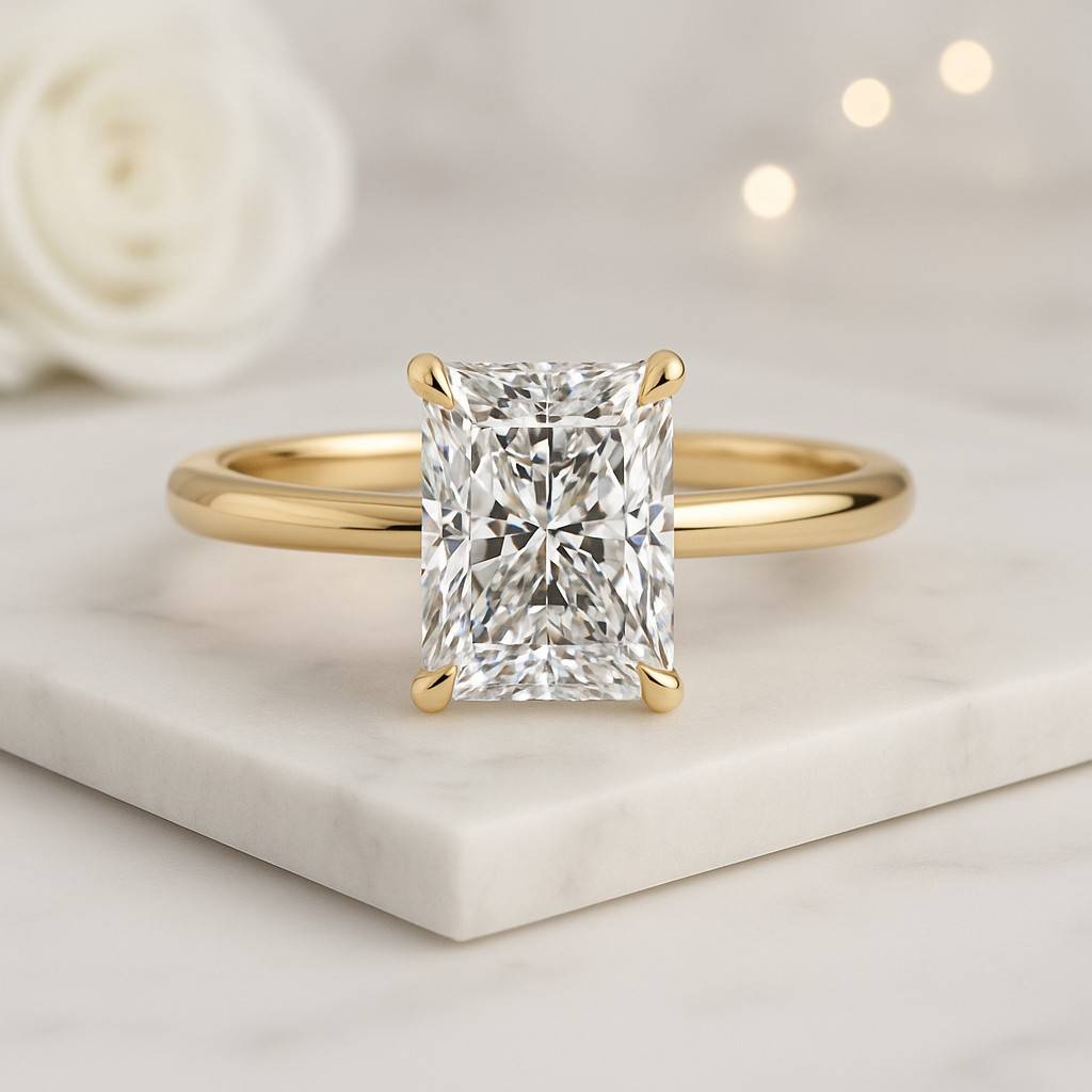 IGI Certified Radiant Cut Lab Diamond Engagement Ring Radiant Cut Lab Grown Diamond Solitaire Engagement Ring IGI Certified  14k White Gold Solitaire Ring