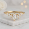 V Shape Marquise Cut Lab Grown Diamond Band For Her