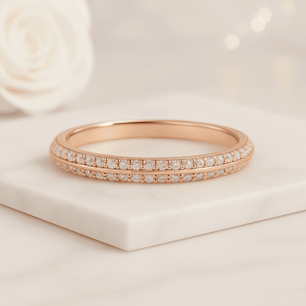 full eternity knife edge two side pave setting ring