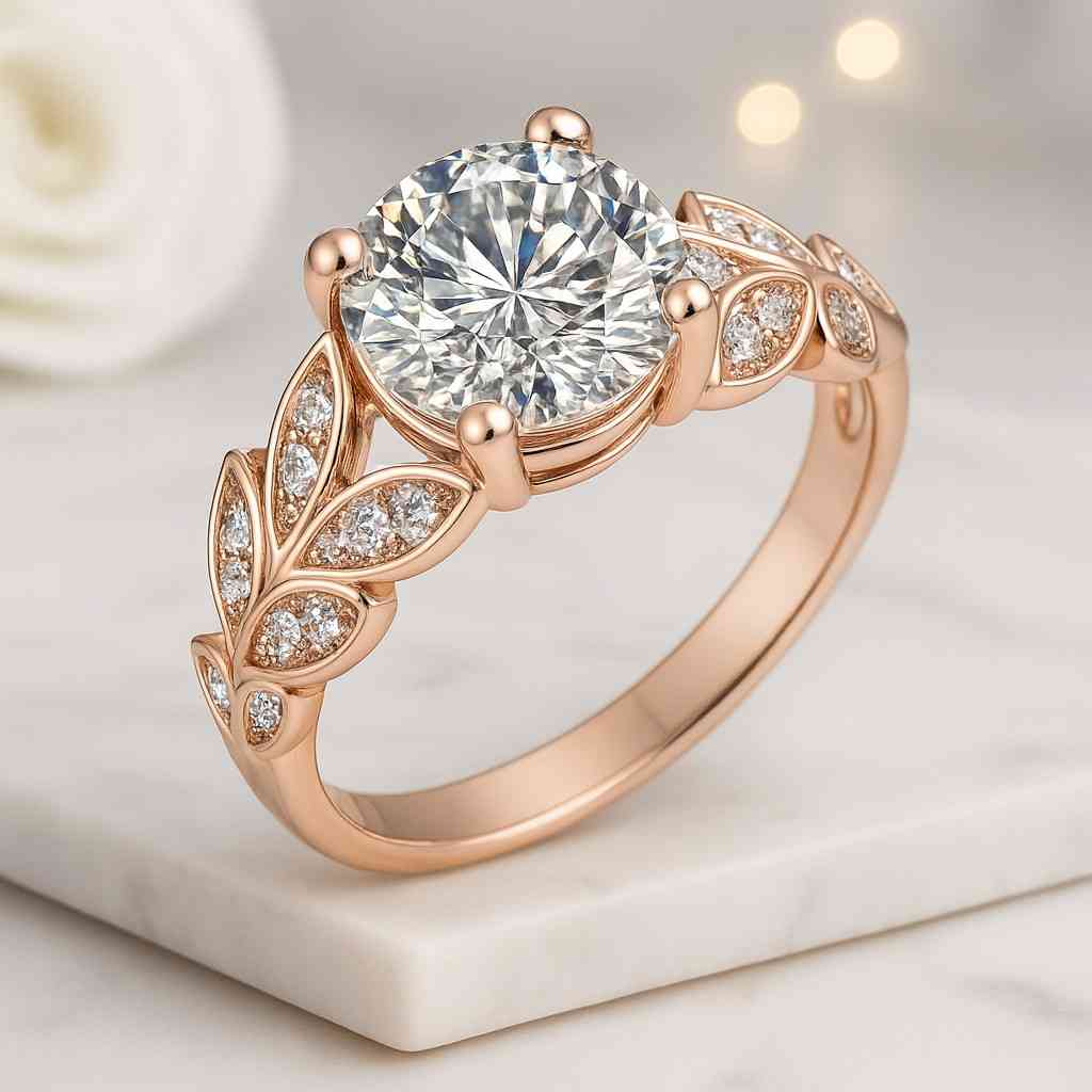Lab-Grown Diamond Engagement Ring Nature Inspired Diamond Engagement Ring