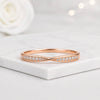 14K Rose Gold Lab Grown Diamond Twisted Pave Stacking Ring