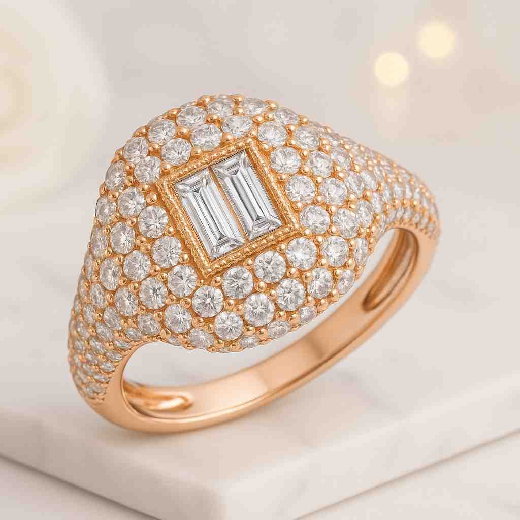 Lab Diamond Minimalist Dome Wedding Band Women Solid 14K 10K 18K Gold Pave Marriage Ring Minimalist Dainty Handmade Yellow Rose White Gold Band