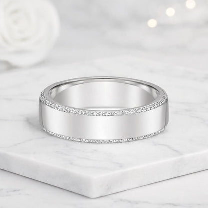 Lab Grown Diamond Double Side Pave Band Unique Eternity Wedding Band