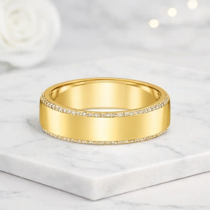 Lab Grown Diamond Double Side Pave Band Unique Eternity Wedding Band