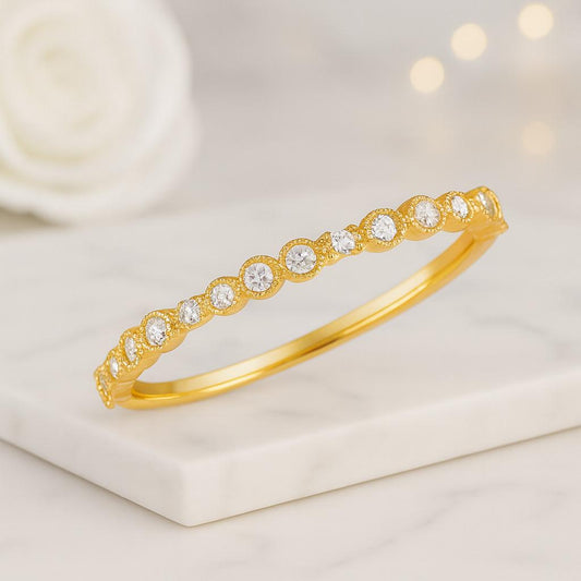 Lab Grown Diamond Full Eternity Band Round Brilliant Cut Diamond Wedding Ring