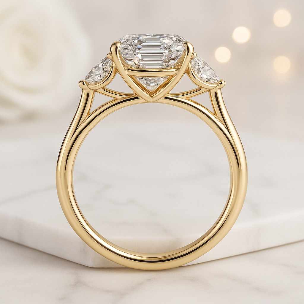lab grown diamond igi certified wedding ring  10k yellow gold diamond solitaire engagement ring