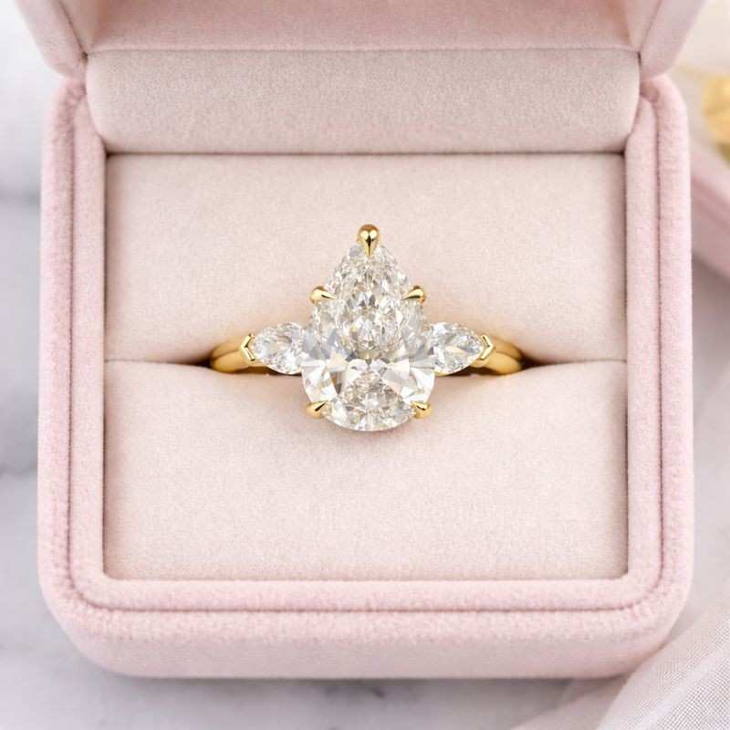 Pear Cut Lab Grown Diamond Ring