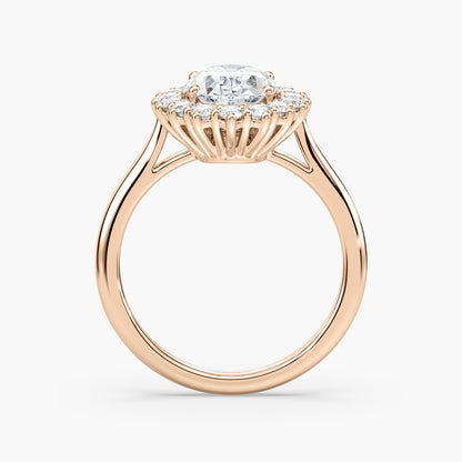 Oval Lab Grown Diamond Vintage Halo Engagement Ring