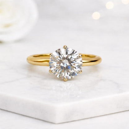 Lab Grown Diamond Solitaire Engagement Ring in 10k Gold 