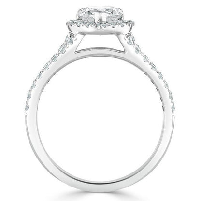 Lab Made Diamond Split Shank Pave Engagement Ring