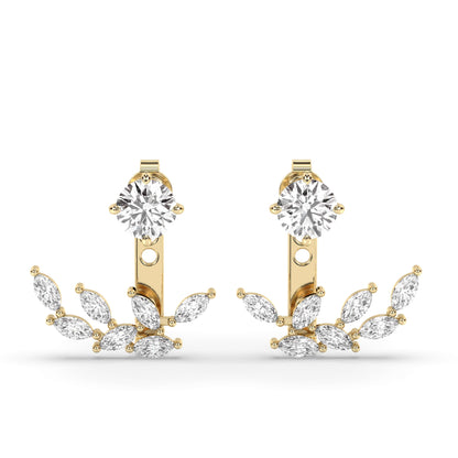 Leaf Front Back Ear Jacket Earring