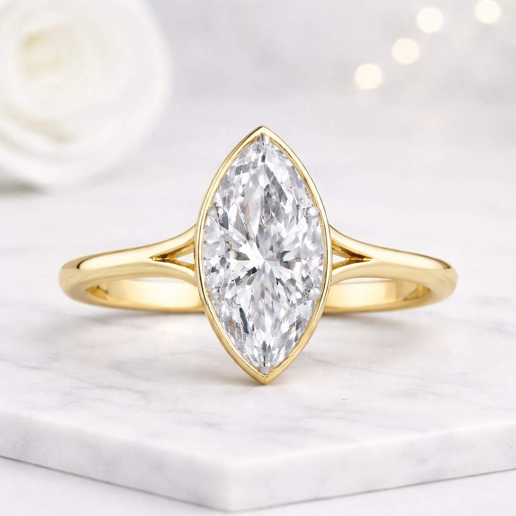 marquise cut diamond solitaire engagement ring