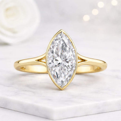 Marquise Cut Diamond Solitaire Engagement Ring