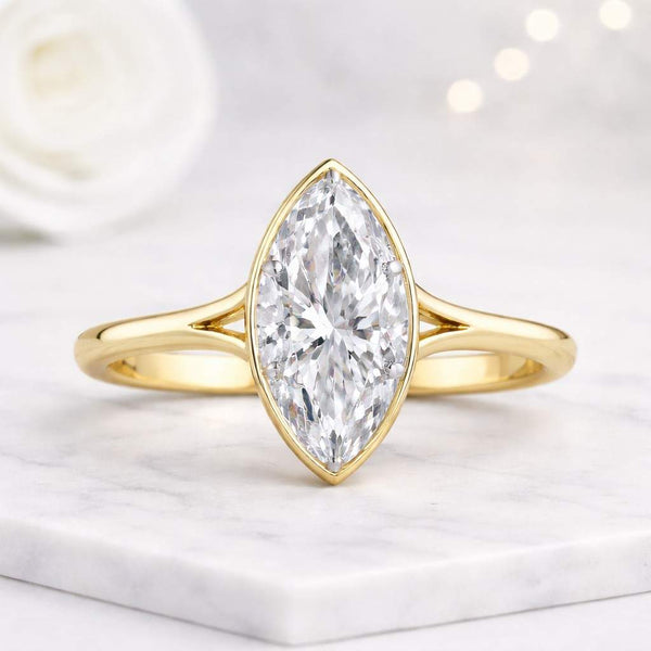 Marquise Cut Diamond Solitaire Engagement Ring