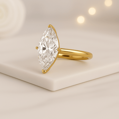 Marquise Cut Moissanite Engagement Ring
