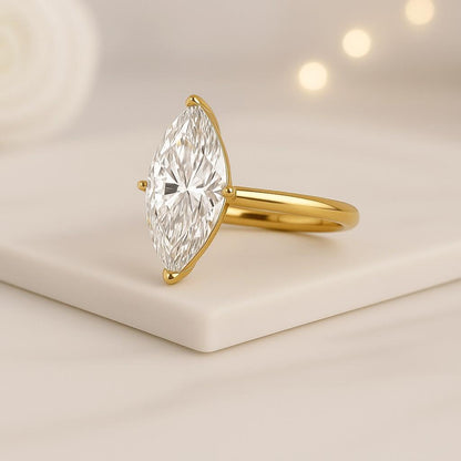 Marquise Cut Lab Grown Diamond Ring Solitaire Ring Engagement Ring Christmas Gift For Wife