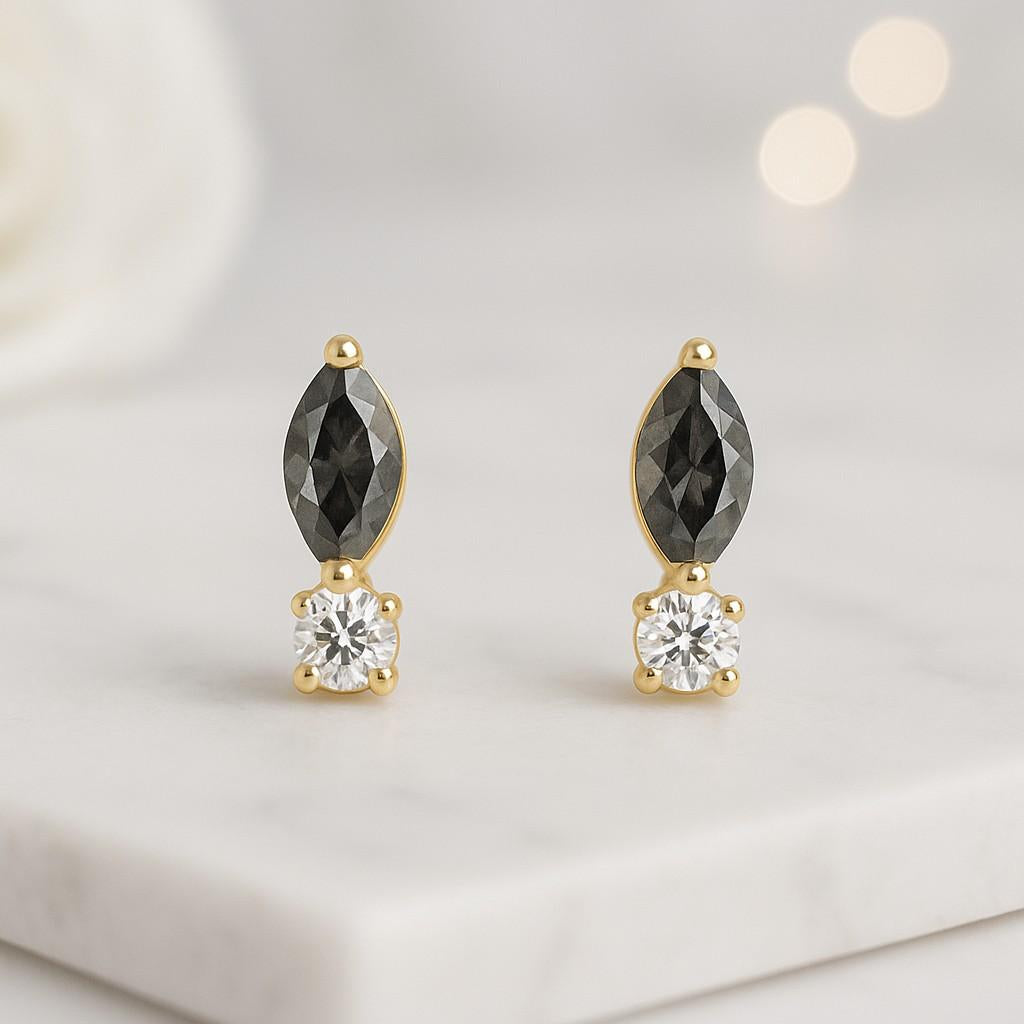 Marquise Cut Lab Grown Diamond Stud Earring Solitaire Wedding Gift Earring, Everyday Push Back Diamond Stud Earring Gift For Her