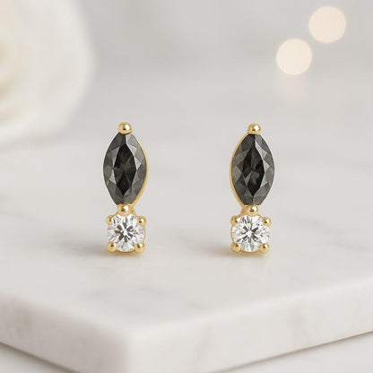 Marquise Cut Lab Grown Diamond Stud Earring Solitaire Wedding Gift Earring, Everyday Push Back Diamond Stud Earring Gift For Her