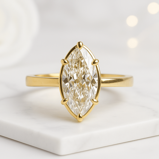 Marquise Cut Moissanite Engagement Ring