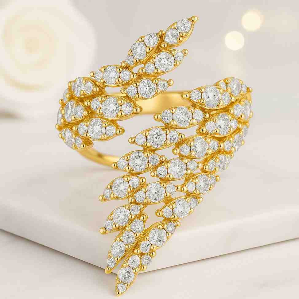 Marquise Cut Salt and Pepper Diamond Engagement Rings Nature Inspired Promise Ring 14K Yellow Gold Anniversary Ring Branch Leaf Wedding Ring