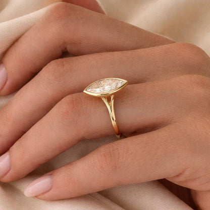 Marquise Cut Split Shank Ring  