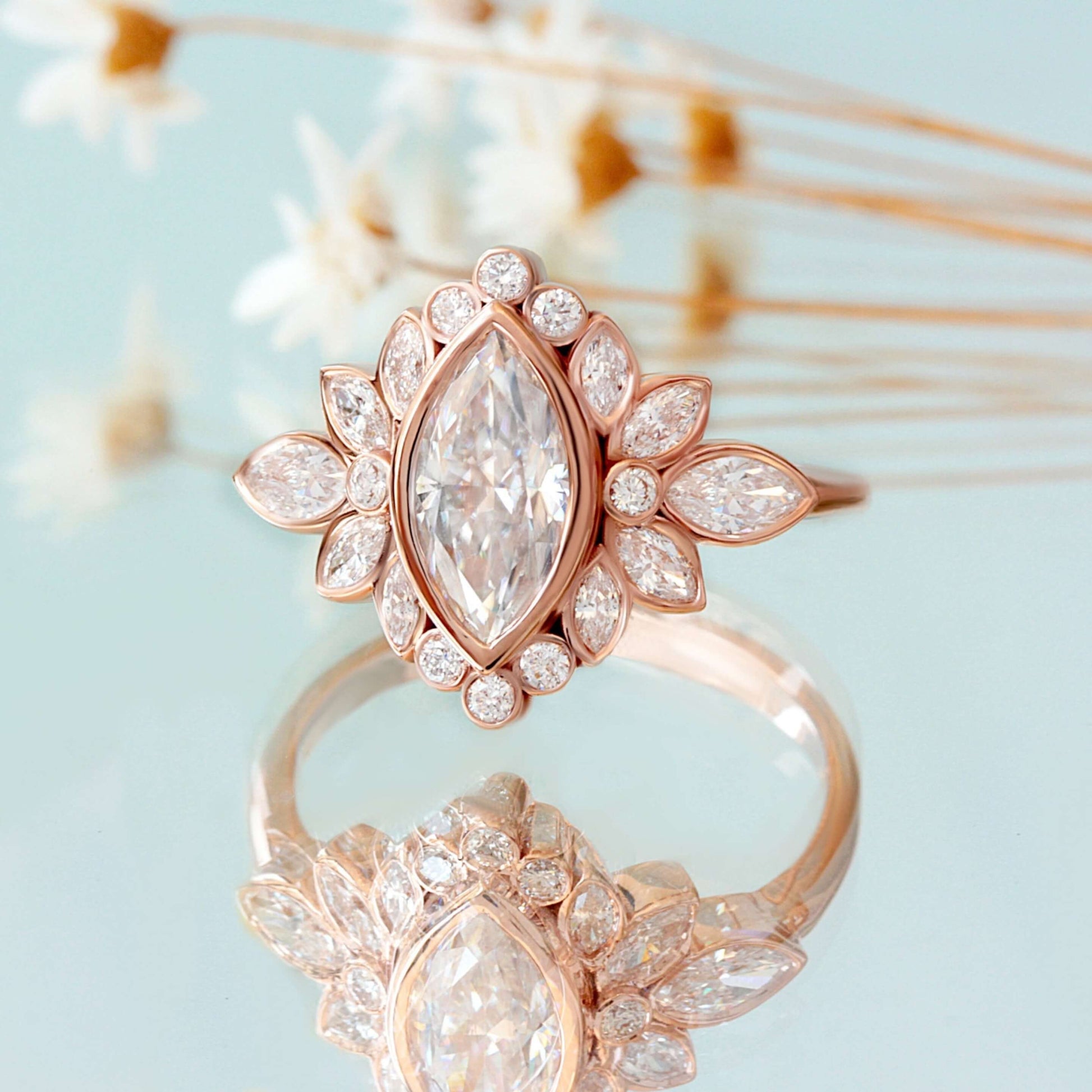 Marquise Cut Vintage Style Ring